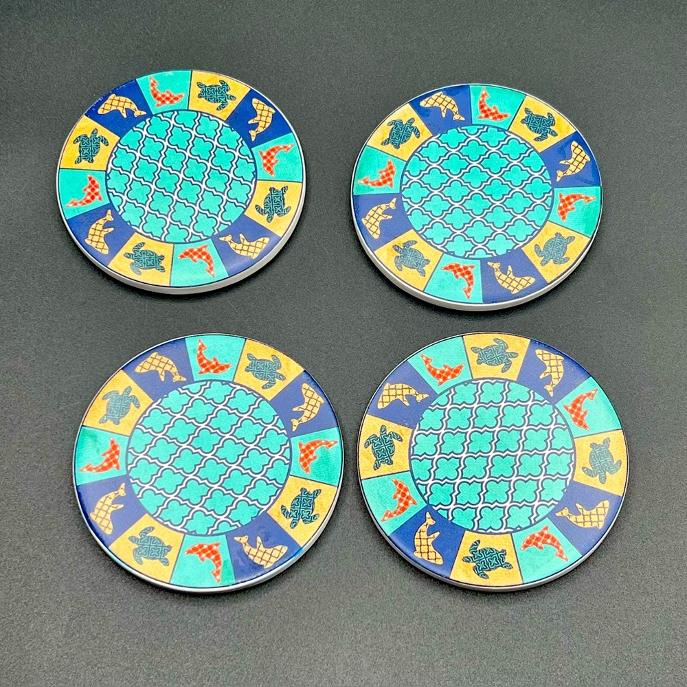 Sea World Absorbent Stone Coasters With Cork Backing (set of 4) - Moroccan Style - Picture 8 of 8